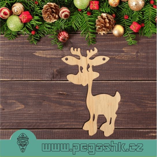 DŘEVĚNÝ VÁNOČNÍ SOB _ Christmas Reindeer String - Kliknutím na obrázek zavřete